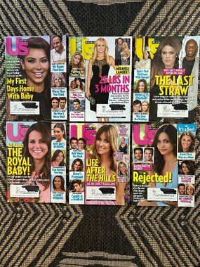 Vintage Lot of 6 US Weekly Magazines 2013 Celebrity Gossip Fashion Party Life